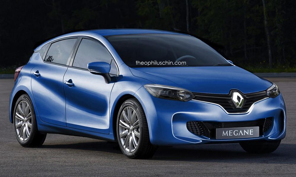 Theophilus Chin tarafından bilgisayar ortamında üç boyutlu olarak tasarlanan olası yeni Renault Megane.