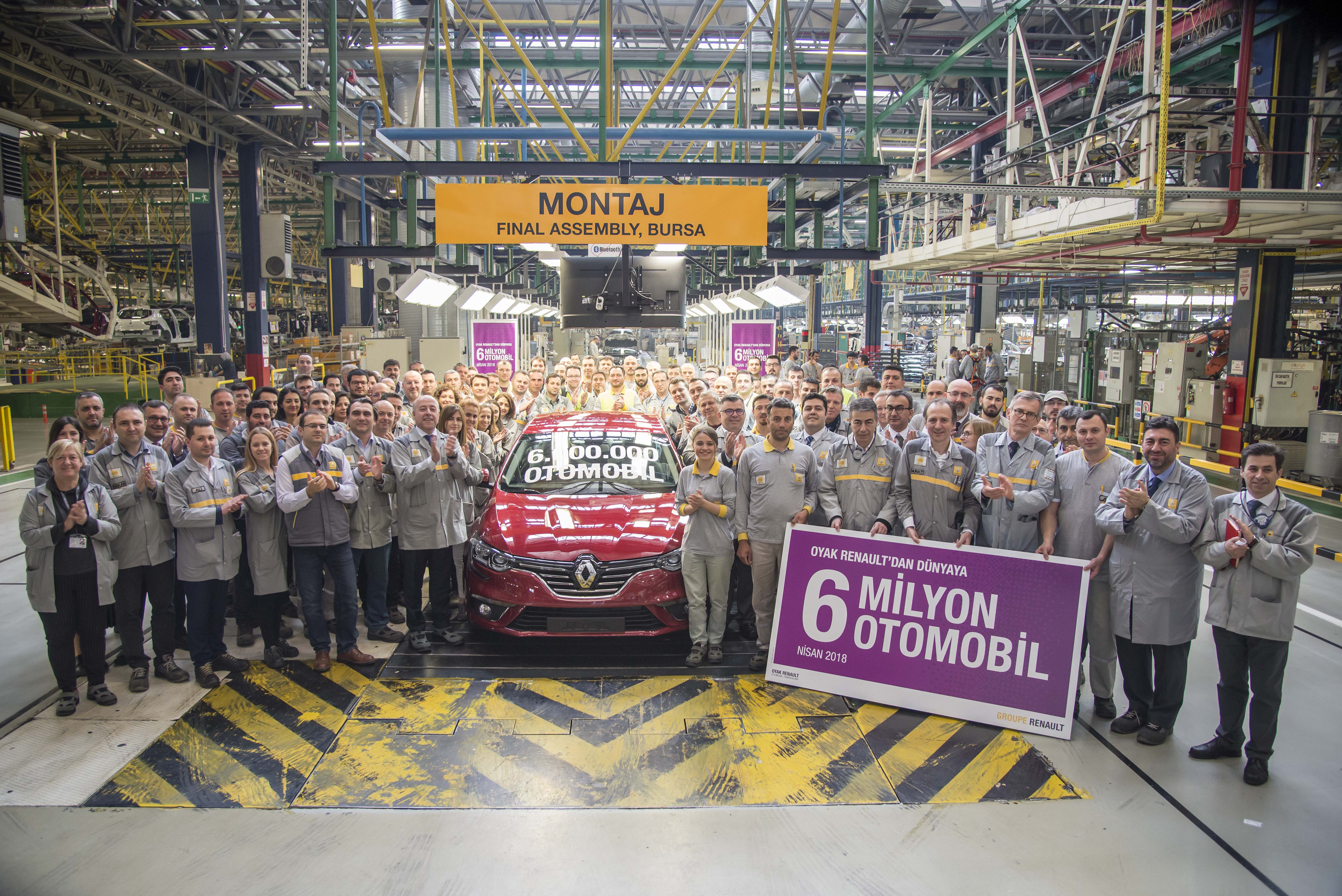 Oyak Renault; 6 milyonuncu otomobilini banttan indirdi