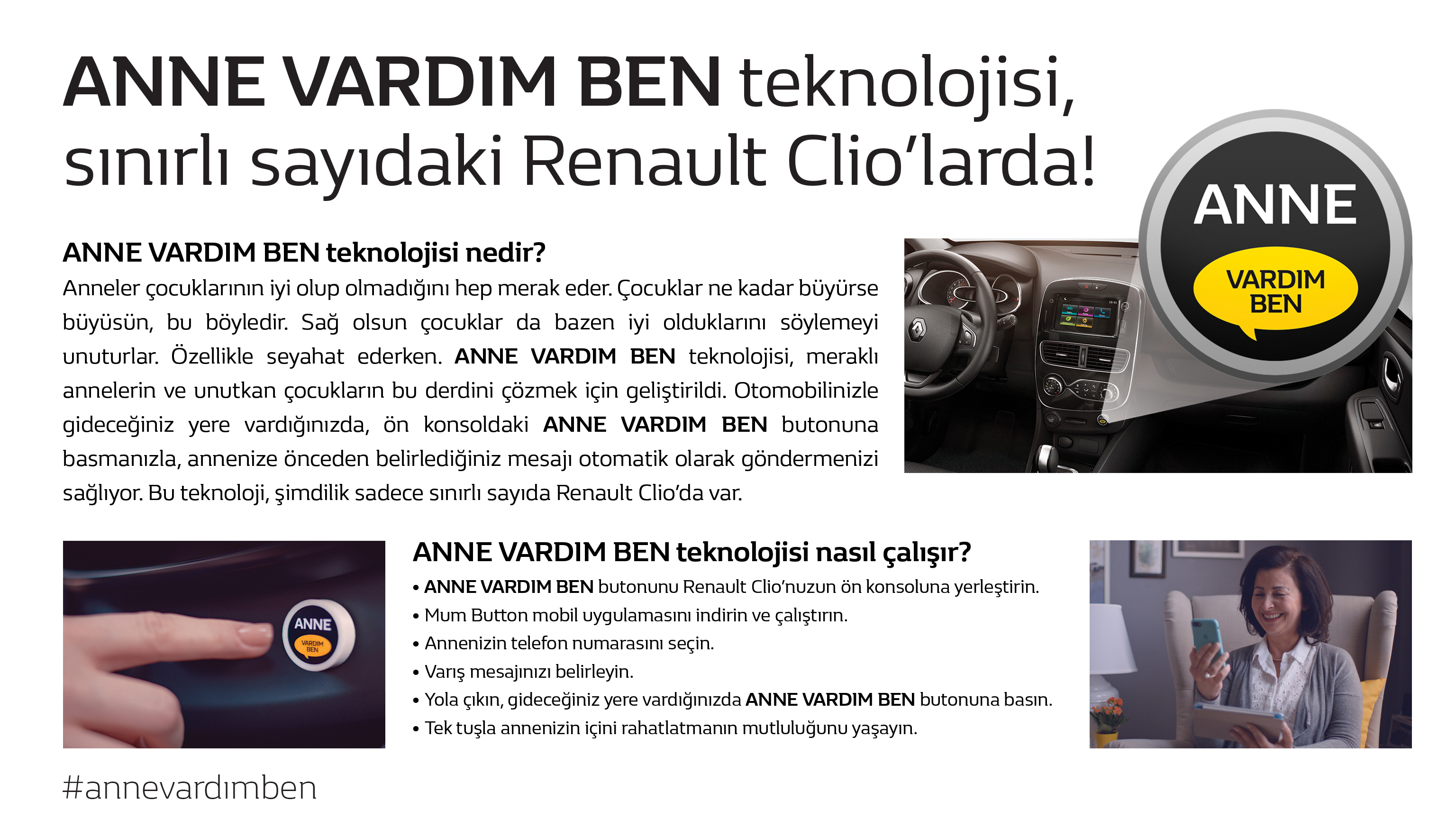 Renault'nun yeni teknolojisi "Anne Vardım Ben" ile çocuğunuzu merak etmeyin