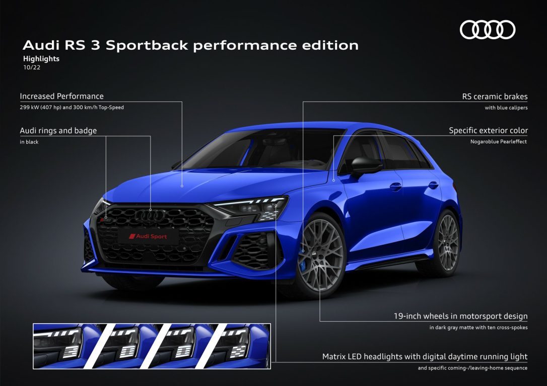 Audi RS 3 Performance Edition ile 300 km/s’ye çıkıyor