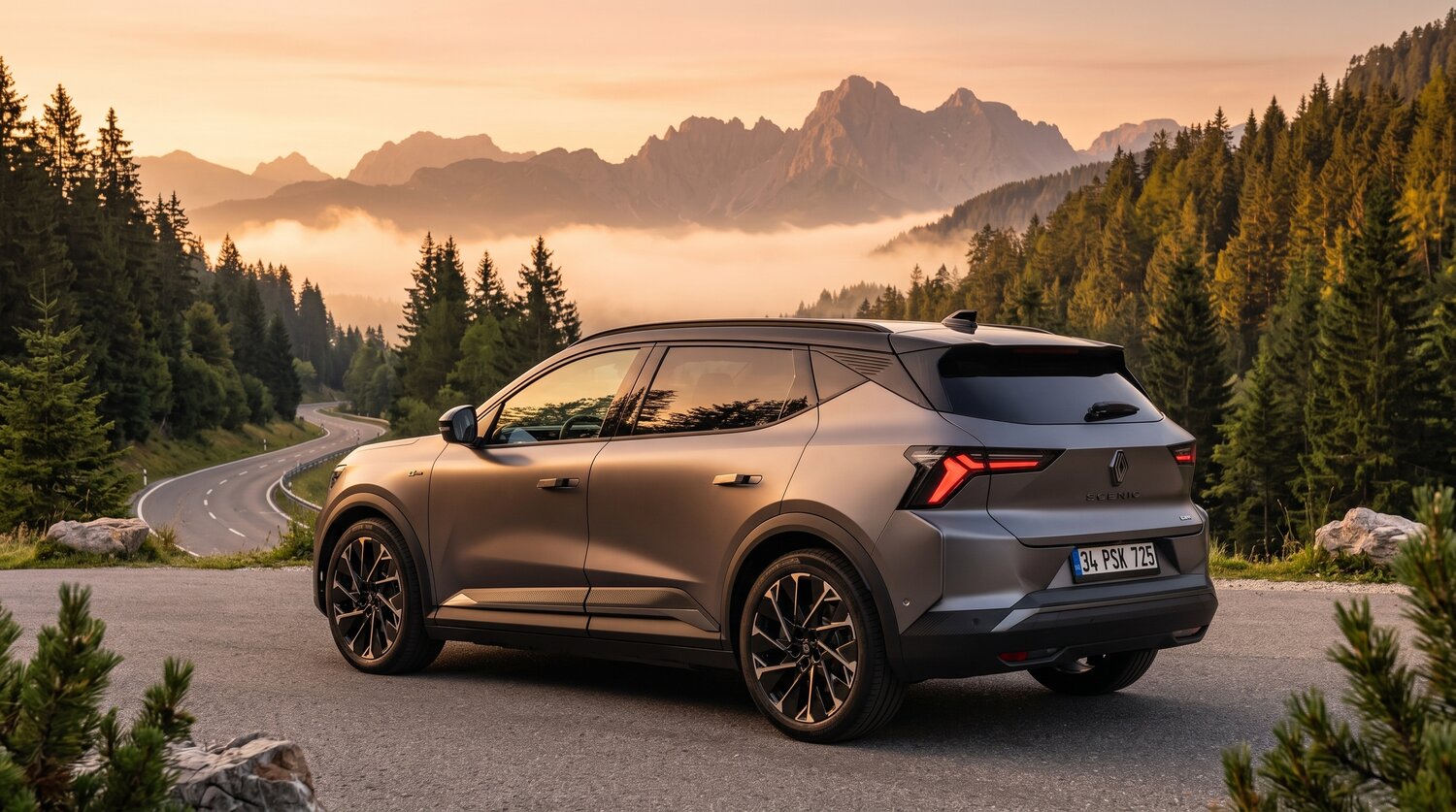 Renault Scenic E-Tech arkadan çapraz görünüm
