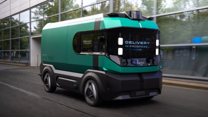 Stellantis Box-on-Wheels konsepti şehir içinde otonom teslimat yaparken