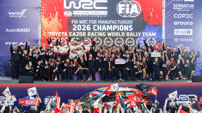 Toyota GAZOO Racing WRC 2026 markalar şampiyonluğu kutlaması